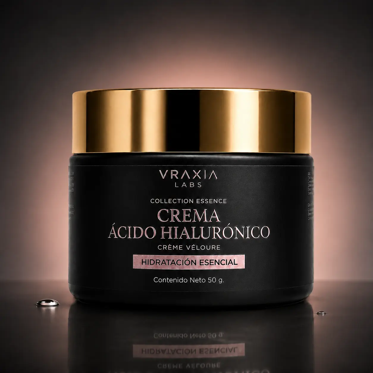 Crema Ácido Hialurónico Crème Véloure de VRAXIA LABS en escena editorial