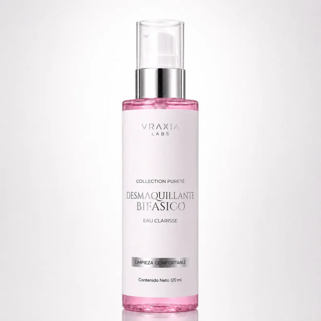 Desmaquillante Bifásico Eau Clarisse de VRAXIA LABS, Collection Purité