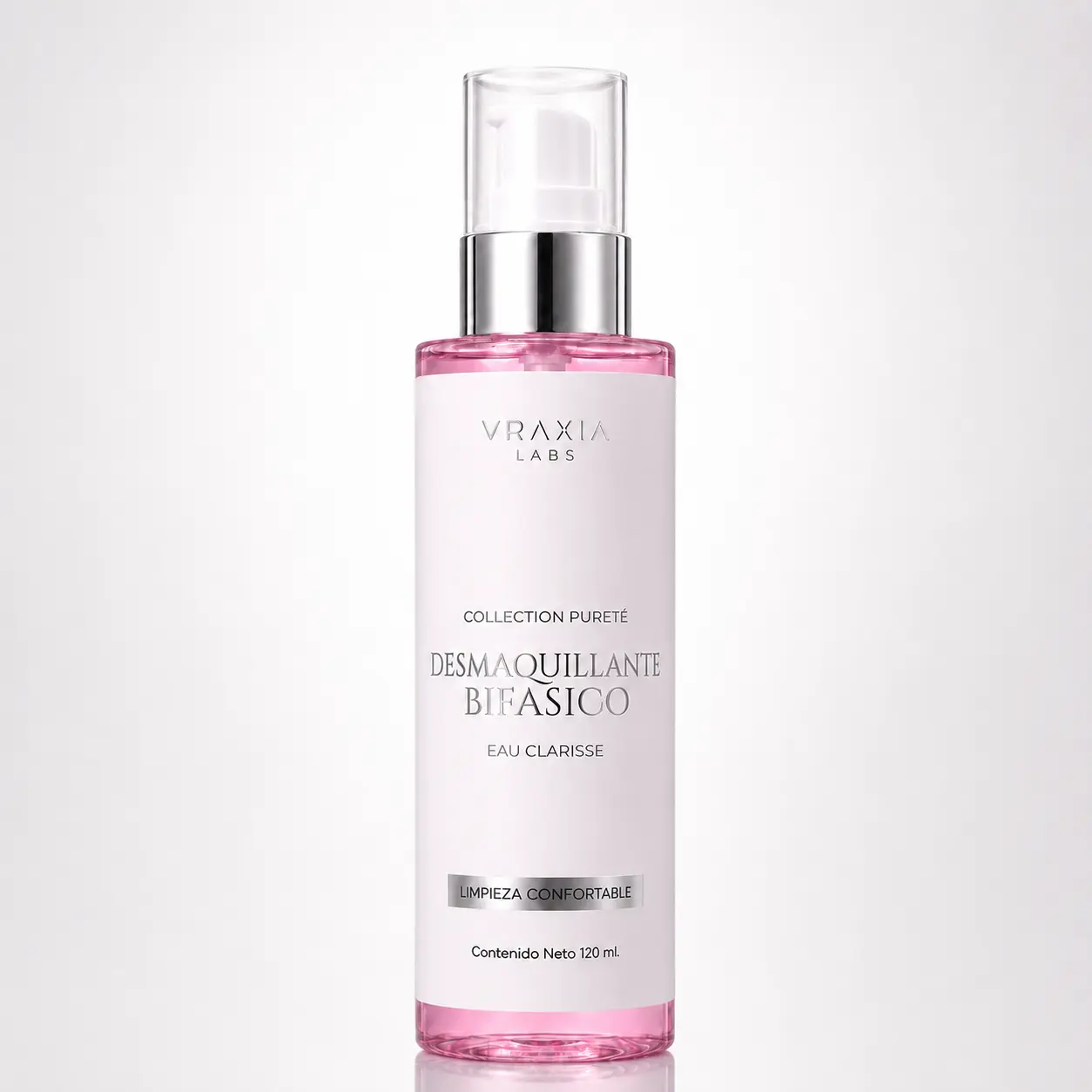 Desmaquillante Bifásico Eau Clarisse de VRAXIA LABS, Collection Purité