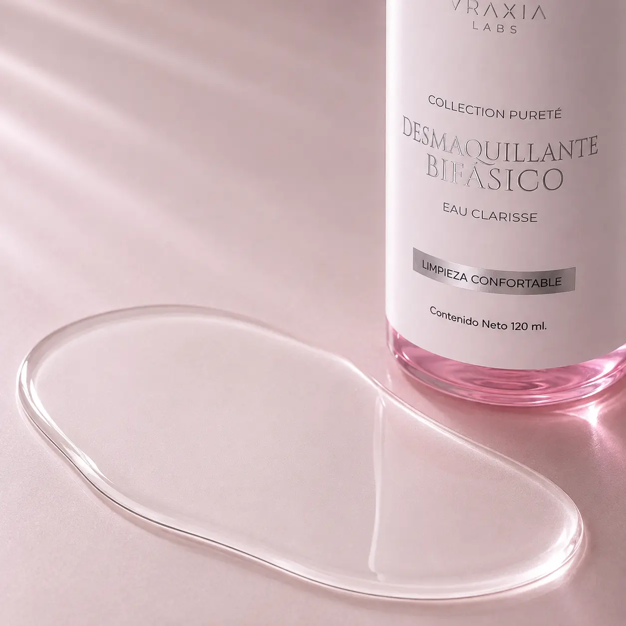 Fórmula bifásica del Desmaquillante Eau Clarisse de VRAXIA LABS