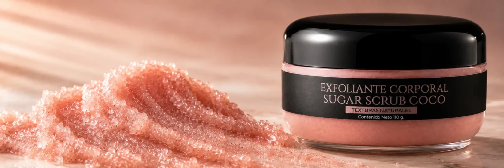 Exfoliante Corporal Sugar Scrub Coco de VRAXIA LABS en composición de ingredientes