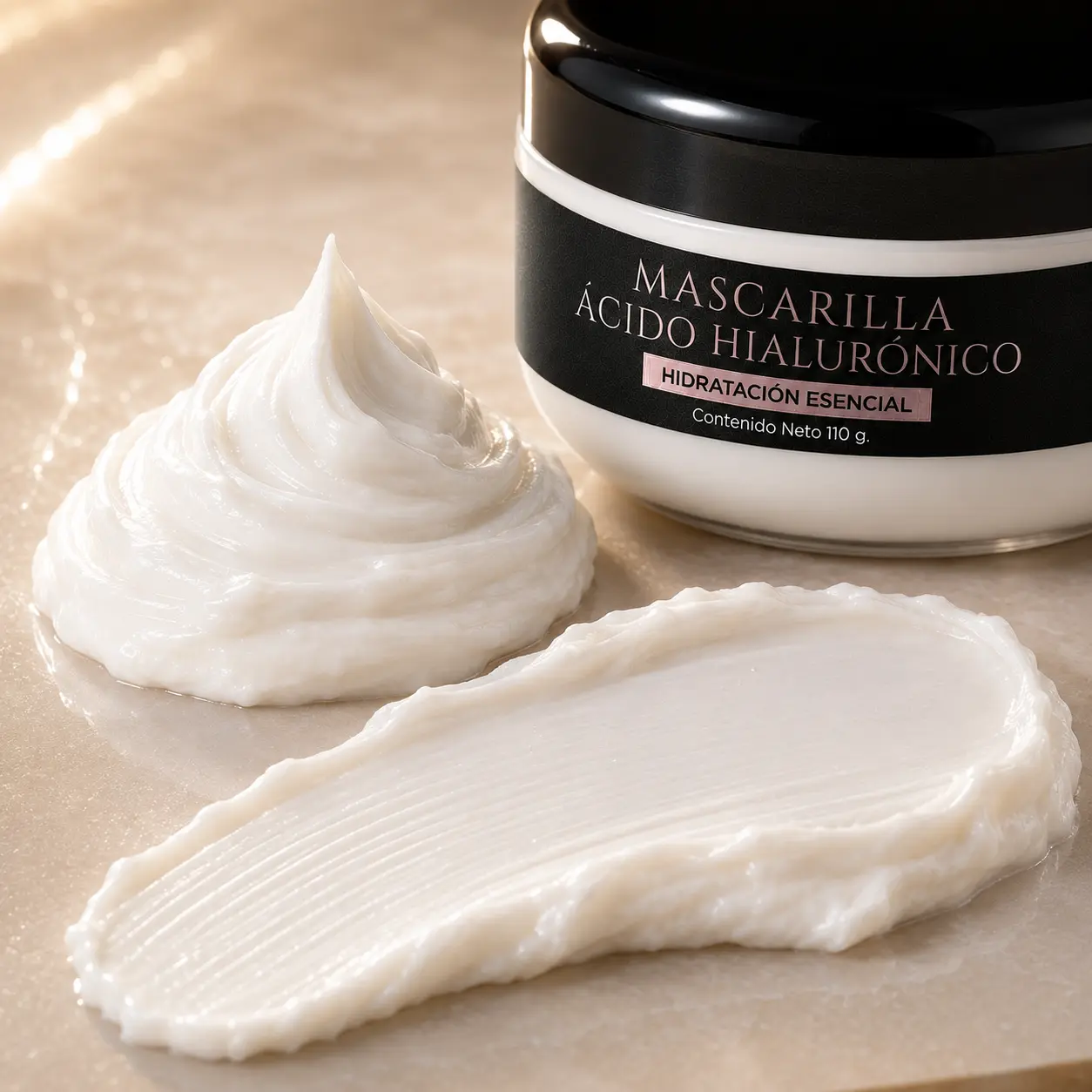 Textura cremosa de la Mascarilla Ácido Hialurónico de VRAXIA LABS