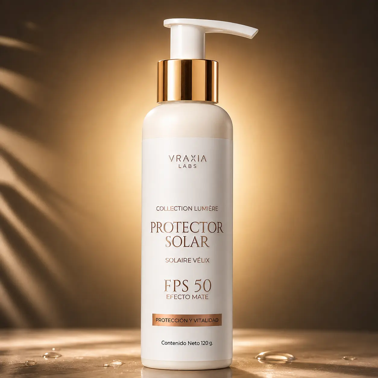 Protector Solar Solaire Vélix de VRAXIA LABS en escena editorial