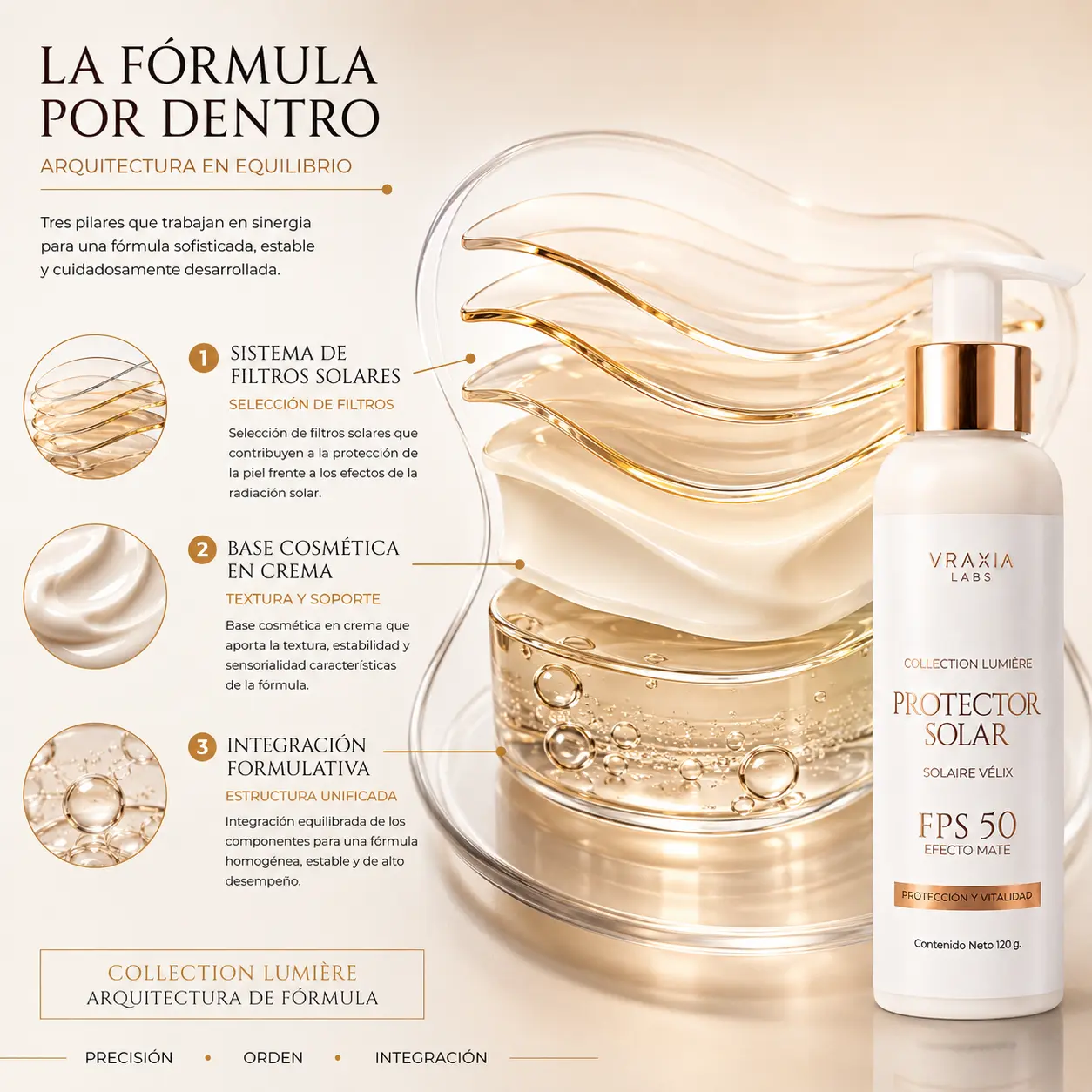 Ingredientes presentes en la fórmula del Protector Solar Solaire Vélix de VRAXIA LABS