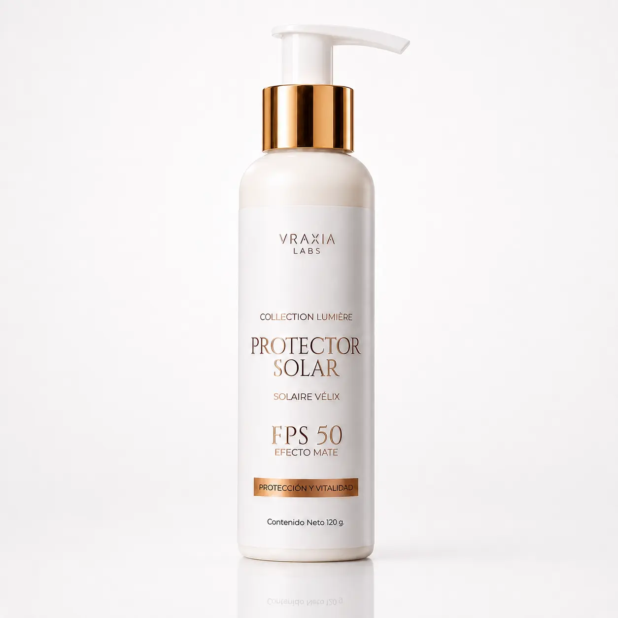 Protector Solar FPS 50 Solaire Vélix de VRAXIA LABS, Collection Lumière