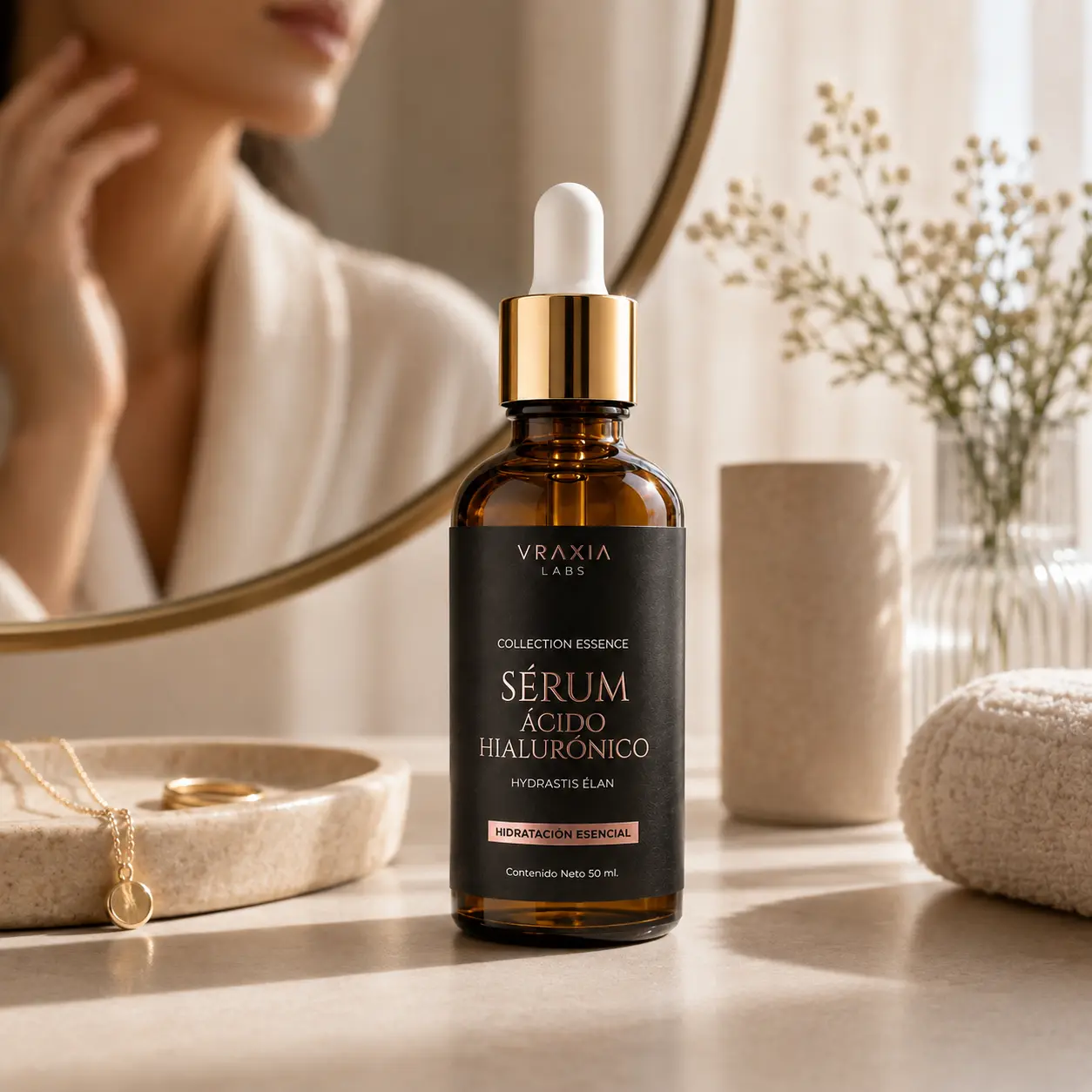 Sérum Ácido Hialurónico Hydrastis Élan integrado en una rutina de cuidado facial