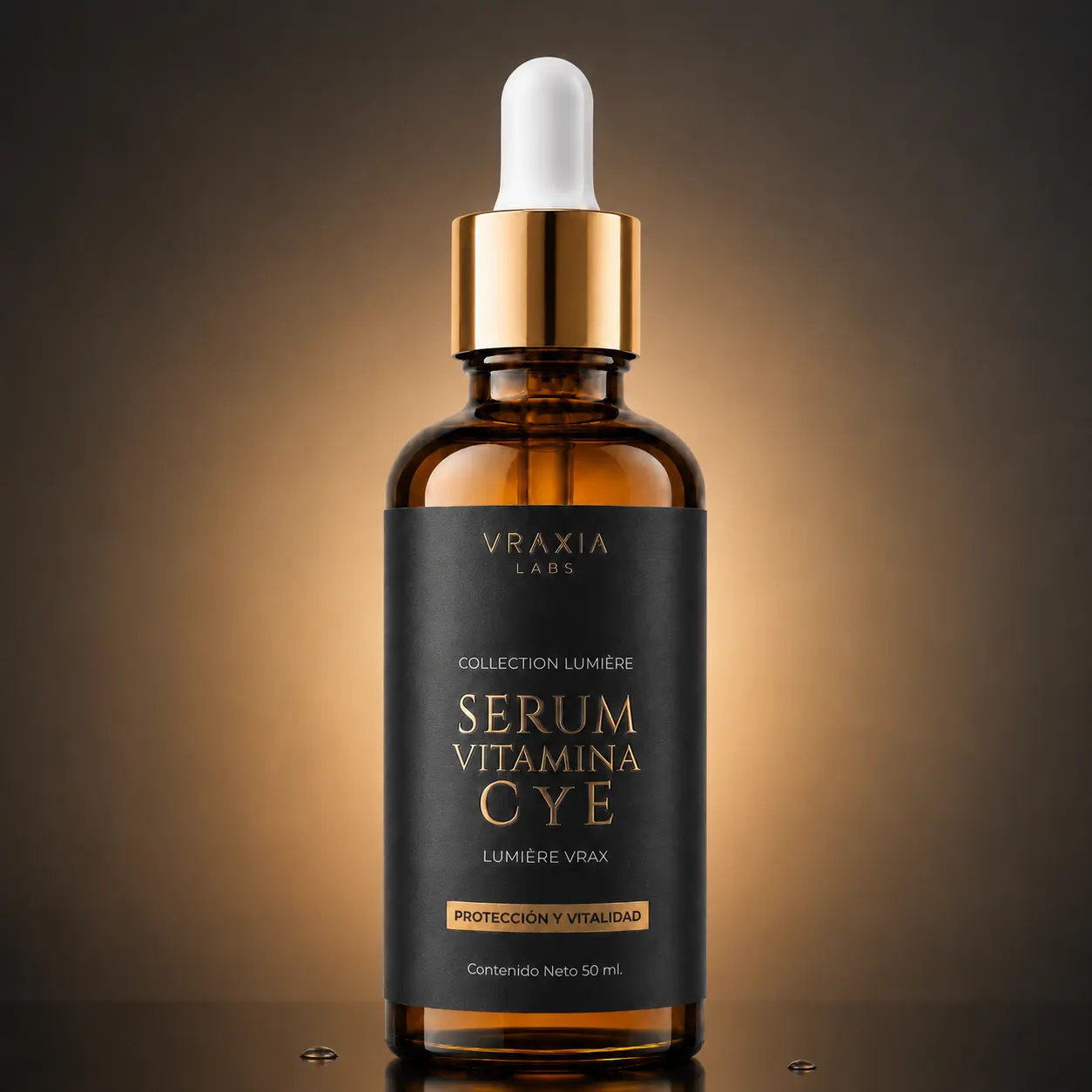 Sérum Vitamina C y E de VRAXIA LABS en escena editorial